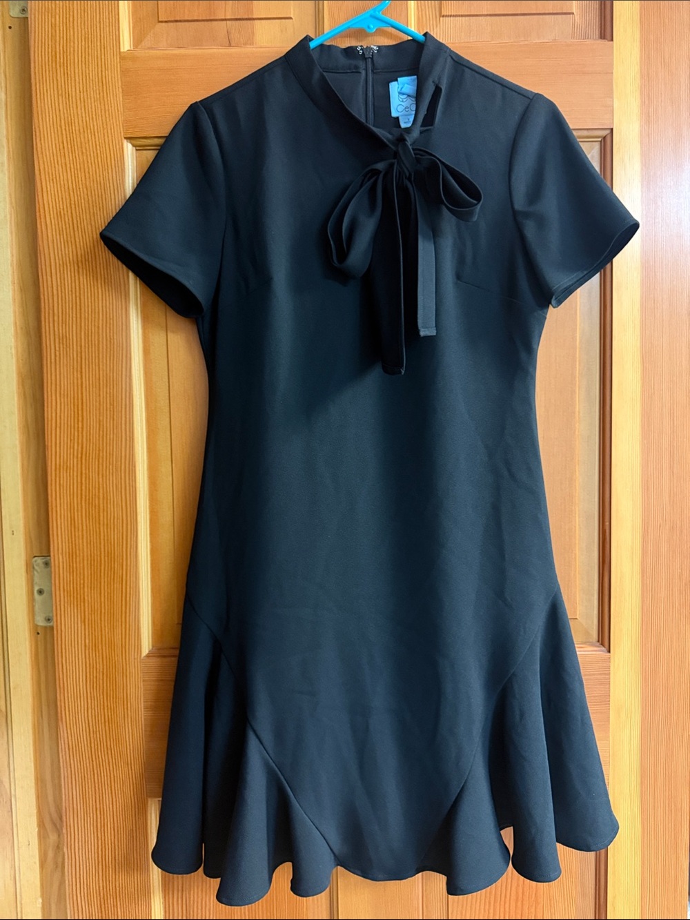 CeCe Black Bow-Tie Midi Dress